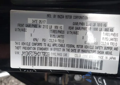 2017 Mazda Cx-3 Grand Touring из США, поврежденный, VIN JM1DKFD75H0179539